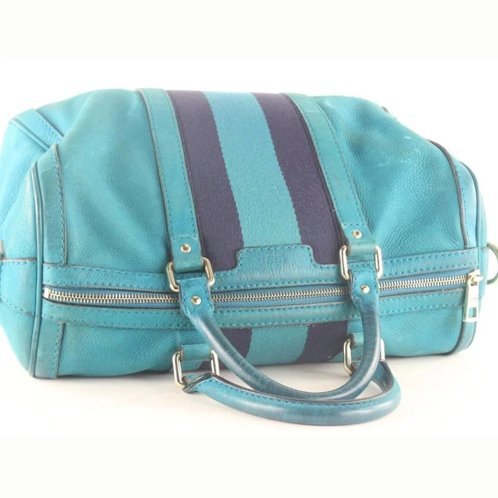 GUCCI Teal Nubuck Leather Boston Bag Joy 6GG1026K